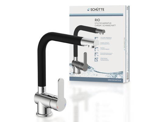 Schütte Rio Küchenarmatur Chrom und Schwarz Matt