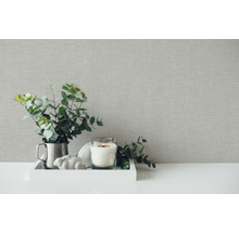 Papier peint intissé 38613-2 #Hygge structure tissu uni gris