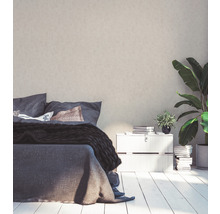 Papier peint intissé 38615-4 #Hygge structure uni gris beige