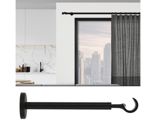 Tringle à rideaux avec rideau dans un espace moderne