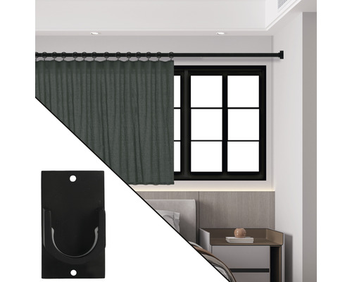 Tringle à rideaux avec rideau et support de tringle à rideaux