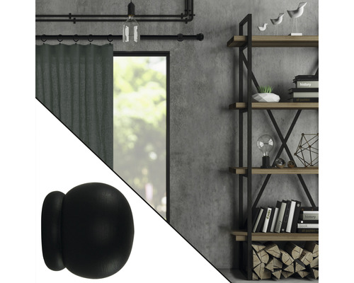 Tringle à rideaux décorative avec étagère et embout