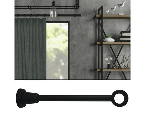 Tringle à rideaux en métal avec embout dans un salon