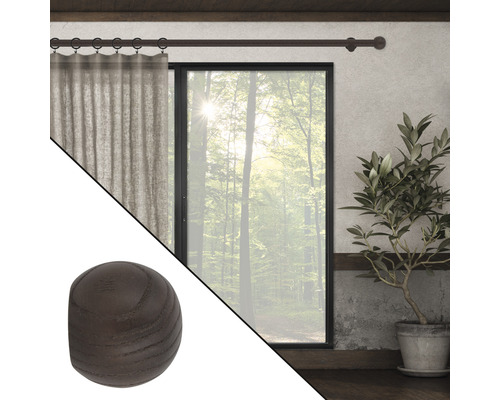 Embouts de tringle à rideaux décoratifs en bois pour la décoration de fenêtres