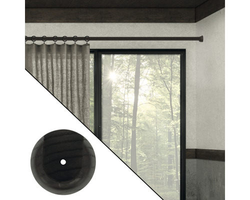 Tringle à rideaux avec rideau et embout