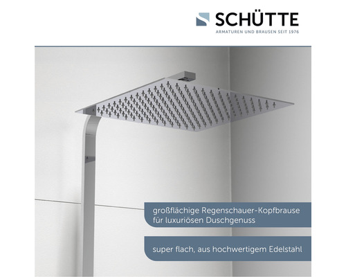 Quadratische Kopfbrause aus Edelstahl