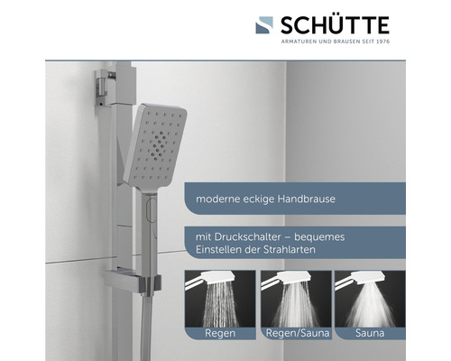 Eckige Handbrause mit Duschstange für das Badezimmer
