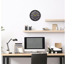 Horloge murale Maths plastique noir Ø 30 cm