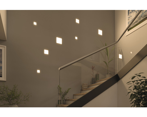 Panneau LED encastrable IP44 8,5 W 750 lm 4000 K blanc neutre Ø 125x125/45/100 mm VariFit Veluna satin carré 230V Panneau LED encastrable IP44 8,5 W 750 lm 4000 K blanc neutre Ø 125x125/45/100 mm VariFit Veluna satin carré 230V