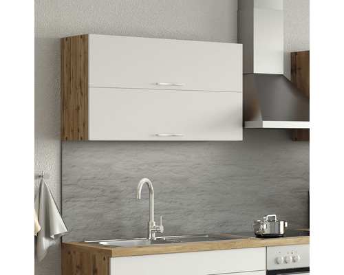 Meuble haut de cuisine avec évier et hotte aspirante