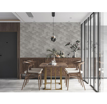 Esszimmer mit Esstisch, Stühlen und Anrichte in modernem Design