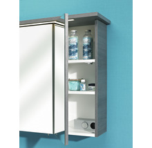 Badmöbel-Set Pelipal Quickset 328 BxHxT 145 x 200 x 39 cm Frontfarbe graphit struktur quer mit Mineralguss-Waschtisch und Hochschrank 328.120002