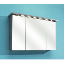 Badmöbel-Set Pelipal Quickset 328 BxHxT 145 x 200 x 39 cm Frontfarbe graphit struktur quer mit Mineralguss-Waschtisch und Hochschrank 328.120002