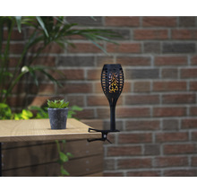 Torche de jardin décorative avec clip de fixation sur les plateaux de table