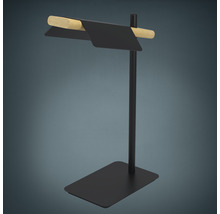 Stehlampe aus Metall und Holz