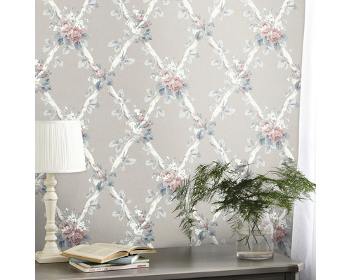 Papier peint à motifs floraux de style campagnard