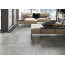 Carrelage pour mur et sol en grès cérame fin Candy grey 120 x 120 cm  rectifié - HORNBACH