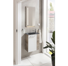 Waschtischunterschrank FACKELMANN Small Bathroom Collection BxHxT 44 x 60 cm x 24,3 cm Frontfarbe weiß hochglanz eiche natur 84658