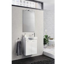 Meuble sous vasque FACKELMANN Small Bathroom Collection lxhxp 52 x 60 cm x 24,3 cm couleur de façade blanc haute brillance 86035