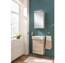 Armoire de toilette FACKELMANN SBC Small Bathroom Collection 400 x 16,2 x 680 mm alaska chêne 1 porte LED à gauche