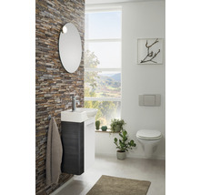 Waschtischunterschrank FACKELMANN Small Bathroom Collection BxHxT 44 x 60 cm x 24,3 cm Frontfarbe weiß hochglanz dark oak