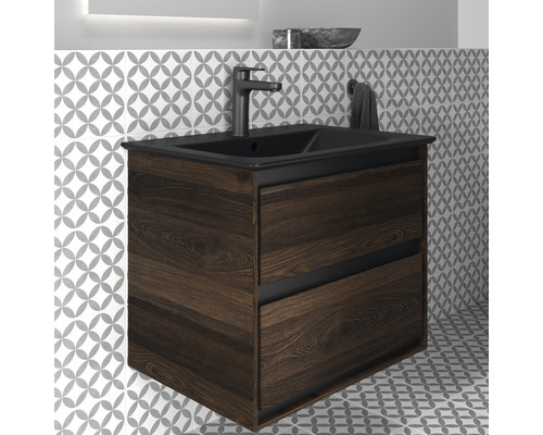 Meuble-lavabo avec meuble sous-vasque et deux tiroirs dans la salle de bains