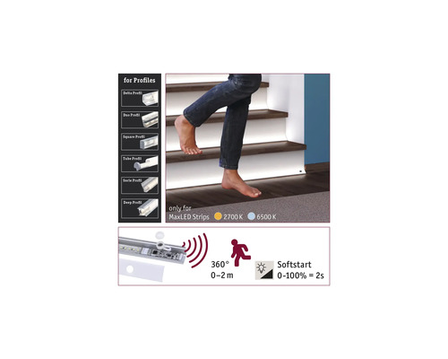 Treppenbeleuchtung mit LED Streifen und Bewegungsmelder für Profile
