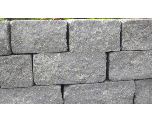 Mur en blocs de béton gris