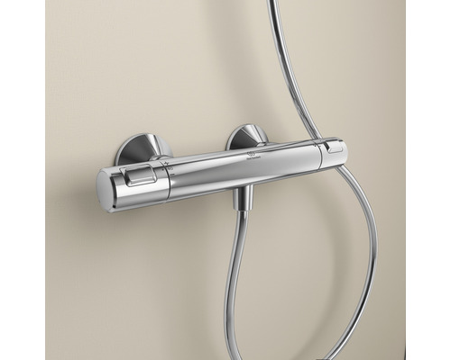 Mitigeur thermostatique apparent avec flexible de douche pour douche
