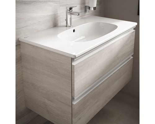 Waschtischunterschrank mit zwei Schubladen und Aufsatzwaschbecken