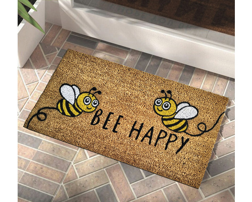 Paillasson avec des abeilles et l''inscription Soyez heureux