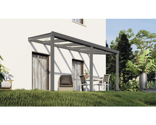 Toiture pour terrasse Easy Edition avec verre de sécurité feuilleté de 8 mm 400 x 250 cm anthracite