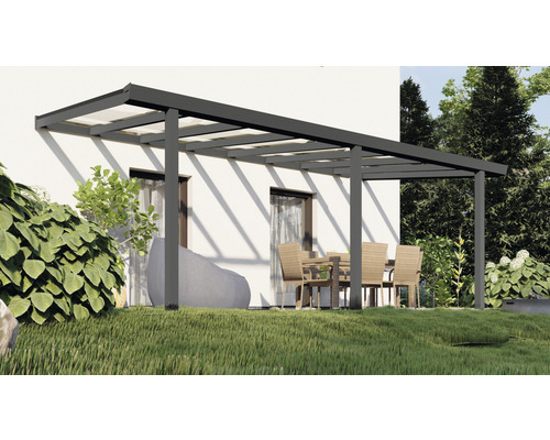 Terrassenüberdachung Easy Edition mit Verbund-Sicherheits-Glas 8 mm 600 x 250 cm anthrazit
