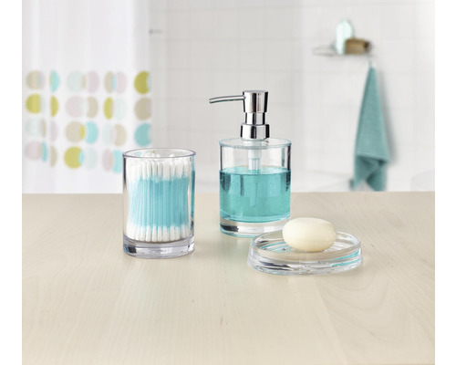 Ensemble de salle de bain avec distributeur de savon, coton-tiges et porte-savon