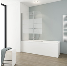 Pare-baignoire 2 pièces SCHULTE Komfort 112 x 140 cm décor verre discret couleur de profil aspect chrome D 2655 41 31 140-thumb-0