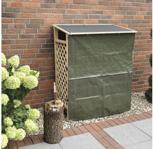 Holzunterstand mit Gitter und Plane für den Aussenbereich