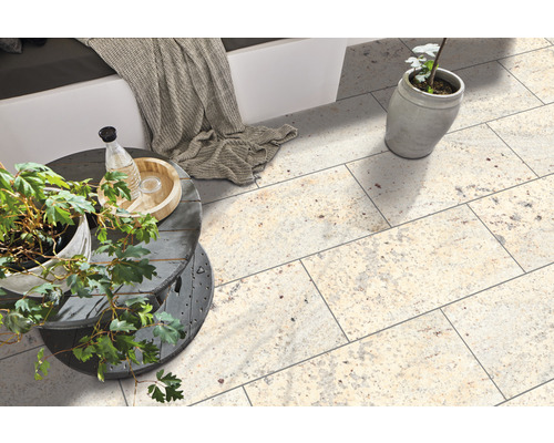 Dalle de terrasse en granit FLAIRSTONE Cenith Ivory 80 x 40 x 3 cm-0