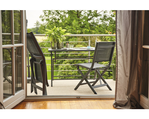 Metall Siena Gartenmöbelset 2 Stühle,Tisch HORNBACH bestehend Garden Luxemburg - anthrazit -Sitzer 2 aus: