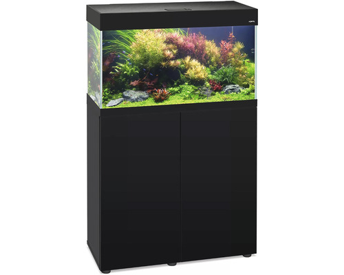 Aquarium mit Unterschrank, bepflanzt und mit Fischen