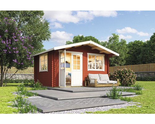Abri de jardin Outdoor Life Norderney 2 avec plancher 444,6 x 390 cm rouge de falun Abri de jardin Outdoor Life Norderney 2 avec plancher 444,6 x 390 cm rouge de falun
