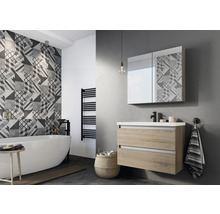Ensemble de meubles de salle de bains Vogue 60 cm avec vasque en céramique chêne gris-thumb-4