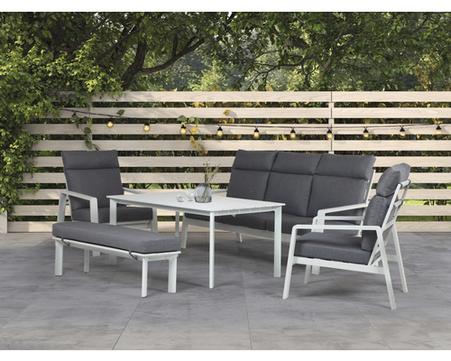 Ensemble de meubles de jardin avec table, banc, fauteuil et canapé pour l''extérieur