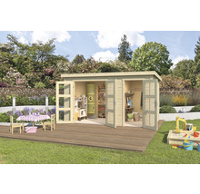 Gartenhaus Outdoor Life Zambezi XL inkl. Geräteraum 400 x 259,7 cm natur