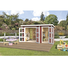 Gartenhaus Outdoor Life Zambezi XL inkl. Geräteraum 400 x 259,7 cm schwedischrot