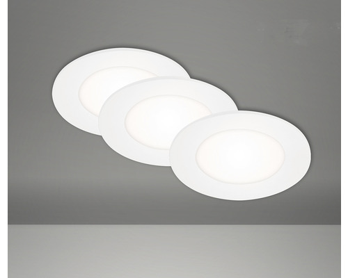 Ensemble d'éclairage à encastrer LED blanc 3 pces IP23 3x3W 3x350 lm 4000 K blanc neutre rond blanc Ø 86/68 mm 230V