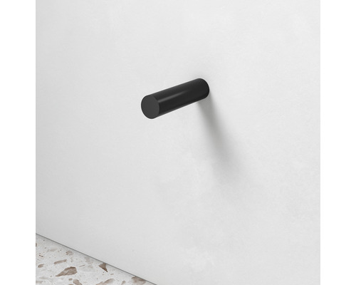 Schwarzer, zylindrischer Wandhaken zur Aufbewahrung