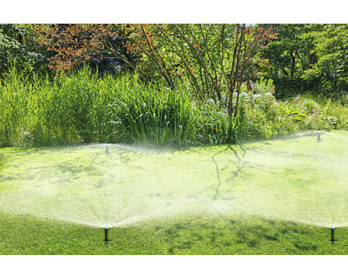 Système d''irrigation avec arroseurs de pelouse dans le jardin