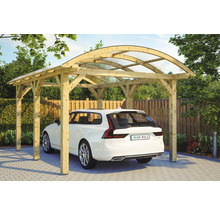 Carport Skanholz Franken avec ancrage pour poteaux 376 x 541 cm bois