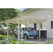 Carport Skanholz Odenwald avec ancrage pour poteaux 428 x 541 cm bois