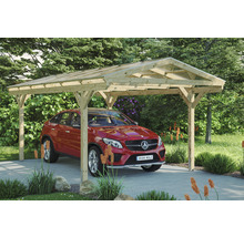 Carport Skanholz Westerwald avec ancrage pour poteaux 362 x 541 cm nature